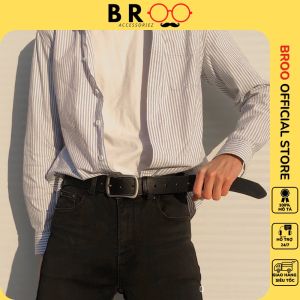 Thắt lưng nam Broobelt mặt vuông chữ nhật dây nịt lưng ulzzang bản to 3.8cm phong cách Hàn Quốc