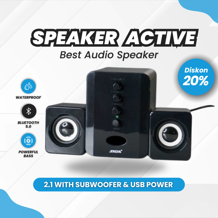 PROMO Speaker Aktif Full Super Bass bluetooth Speaker Laptop Stereo  with Subwoofer USB Power Lazada Indonesia