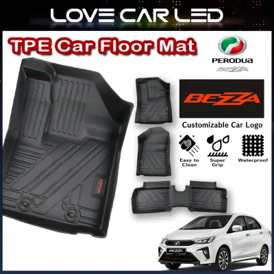PERODUA BEZZA Car Carpet TPE Floor Mat With Logo Karpet Kereta 100% Fit