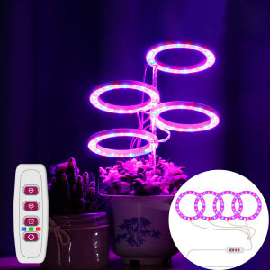 Bộ Đèn LED Trồng Cây có 4 thanh treo tăng Cường Grow Light Indoor 4XO (4 vòng đèn xanh đỏ)