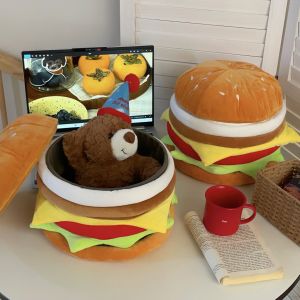 RA Hamburger Storage Chair Living Room Cute Storage Box Entrance Changing Shoes Low Stool Bench AR