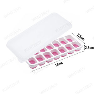 UMI 24/36 Silicone Ice Cube Tray With Cover Ice Maker Tray Containers Bar Kitchen Tools Tray Pembuat Ais Batu Bekas 冰块摸具盒带盖