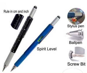 1pcs Multifunctional Screwdriver Scale Level Touch Screen Pen Office Supplies