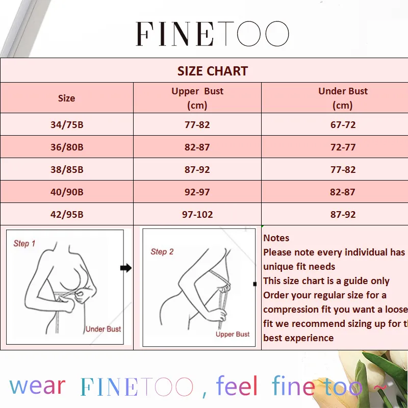 FINETOO 34-42 Plus Size Seamless Bra Women Push Up Underwear 5