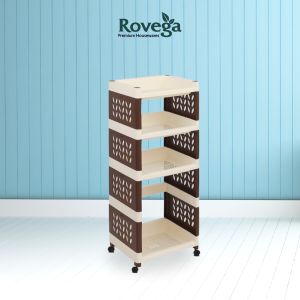 Rovega Supra Rak Susun 4 Tingkat dengan Roda Premium 4 Tier Rack SMR410