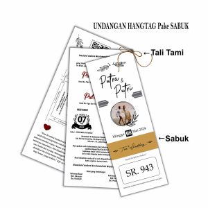200 Undangan Pernikahan Khitanan Model Hangtag Tali sabuk dan Elegan 943-945