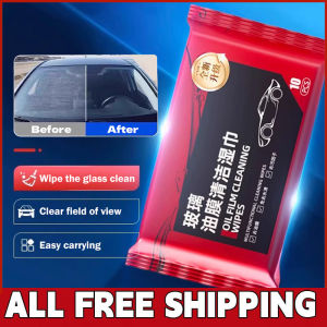 Free Shipping 10pcs/pack Car Glass Cleaning Wipes Oil Film Glass Stain Remover Watermark Remover Car Glass New Car Glass Cleaning Wipes Glass Oil Film Removal Wipes Portable Glass Cleaner Window