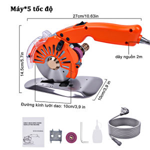 Bảo hành 1 năm- Máy cắt vải tiết kiệm điện 5 tốc độmáy cắt vải cầm tay 300Wcắt dày 27 mmlõi đồng- không chổi than