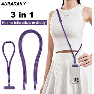 3 in 1 Adjustable Wrist Neck Crossbody Phone Lanyard Strap Sling with Stainless Steel Clip for iPhone Huawei Samsung Xiaomi Vivo