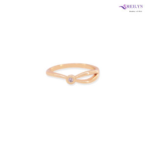 MEILYN Cincin Fashion Wanita Motif Mata 1 Bulat 2SS Lapis Emas 0221250223