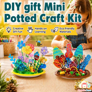 CuddleCove DIY gift Mini Potted Craft Kit Kindergarten Handmade Homework 3D Classroom Decor Ornament