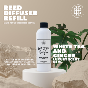 Hezekiah Reed diffuser refill Hotel white tea & ginger Spa Scent home fragrance with 5pcs reed sticks room&bathroom fragrance