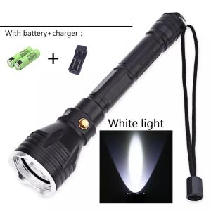 Professional Waterproof Scuba Diving Flashlight Diver Light Torch Lamp Lanterna LED Underwat Original Battery Fishing Camping Riding