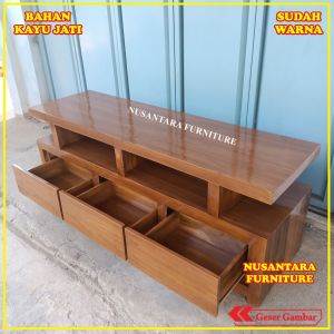 rak meja tv minimalis kayu jati terlaris