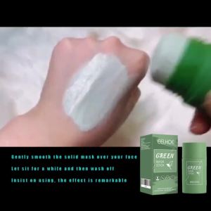 EELHOE  Masker Padat Teh Hijau   Stik Masker Pembersih dan Melembapkan Dalam Stik Masker Lumpur Mengurangi Pori