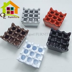 Asbak Rokok Kotak Tebal Asbak Aluminium Kotak Asbak Lubang Mewah Hotel  ( Lubang 4 9 16 25 36 ) Tempat Rokok Warna Stainless Asthray Cigarette Square
