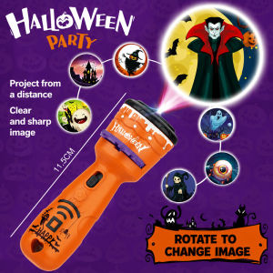 Halloween 24 Pattern Projection Flashlight Children's Projector Toy Halloween Party Decorations Spooky Flashlight Festival Gift