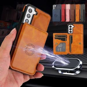 Leather Stand Case For Samsung Galaxy S25 Ultra S23 S24 Plus S22 A55 A16 A26 A36 A56 A15 A14 A54 A24 A34 Cards Slot Wallet Cover