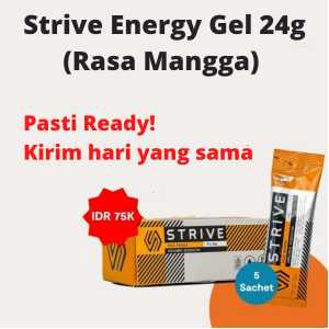 STRIVE ENERGY GEL 24g MANGGA supplemen tenaga lari sepeda triathlon GU 1 BOX isi 5pcs