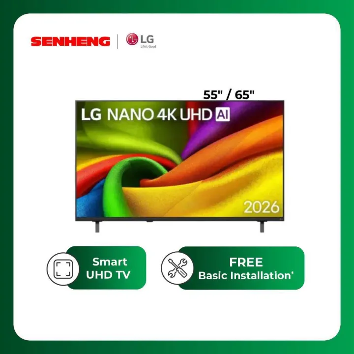 LG 55'/65" NANO 4K UHD AI NU84 Smart TV 2026