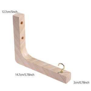 L-Shaped Wooden Wall-mounted Bracket Hanging Planter Bracket Wall Mount Hook Indoor Plants Clothes