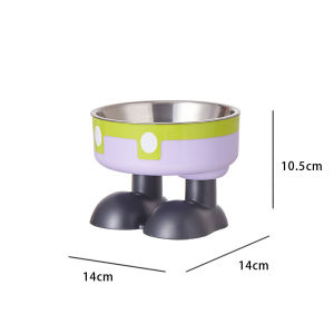 Stainless Steel Pet Bowl High Foot Elevated Feeder Neck Protector Cat Dog Food Water Dish Durable Mangkuk Kucing