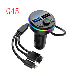 KEBIDU Q21 Car Charger Fast Charging Cable 1 In 3 USB Blue Tooth Car Charger Conversion Plug Car Charging
