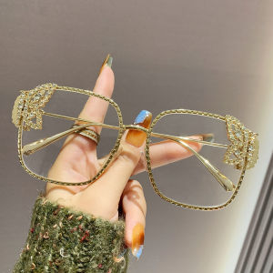 JN IMPRESSION Square Large Frame Butterfly Sunglasses Metal 2025 New European and American Sunglasses Fashionable Ladies Light Luxury Sunglasses Trend