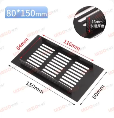 9 holes Aluminium air ventilation cover vent for cupboard wardrobe