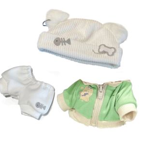 BEIBEI Cat Jacket 20cm Cotton Dolls Clothes Cute Hat Fishbone Cotton Doll Outfit Cute Multi Color Doll Clothes Set Cotton Doll Accessories