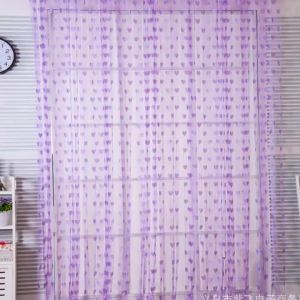 FFBH String New Door Heart Drapes Loving Tassel Curtain Pattern Window 5Y6Z3