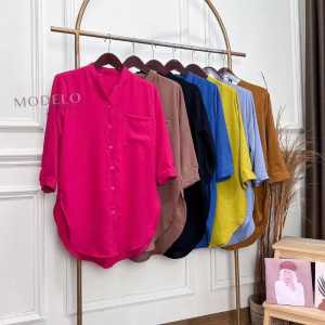 HANA SET CRINKLE AIRFLOW PREMIUM IMPORT - ONE SET CRINKLE - SETELAN MUSLIM WANITA - SETELAN WANITA FULL KANCING - ELJA STORE