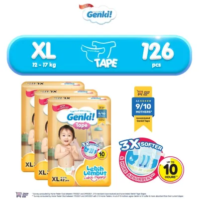 GENKI! Tape Mega Packs NB78 / S78 / M64 / L54 / XL42 x 3 packs