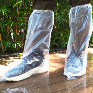 🔥Wishwa👍 Medical Isolation Long Tube Shoe Cover Thickened Rainproof PE Protective Disposable Medical Shoe Cover