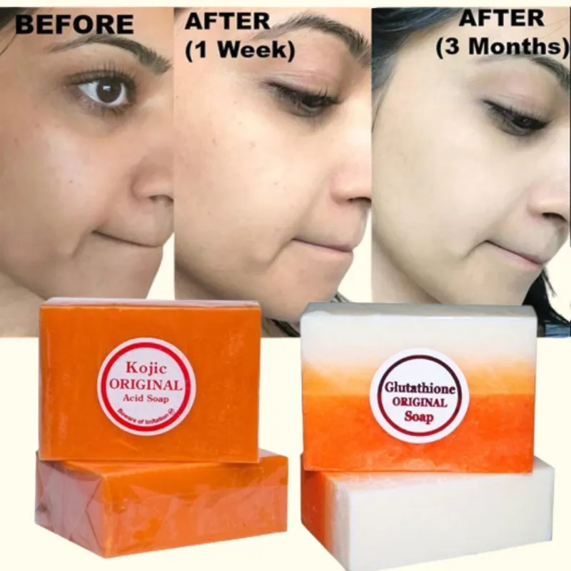 5PCS PER PACK Original Kojic Acid & Glutathione Soap All Natural Face And  Body Intensive Whitening