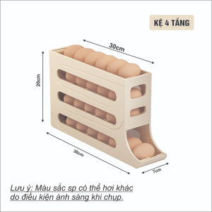 Khay Trứng 2 Tầng 4 Tầng Lăn Tự Động - Khay Đựng Trứng Tủ Lạnh Thông Minh Tự Lăn
