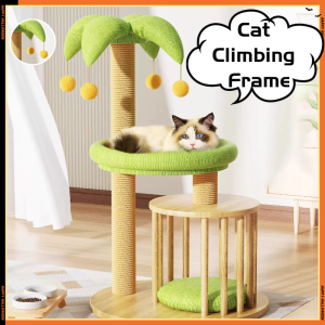 Cat Climbing Frame Coconut Tree Sisal Durable Cat Tree Nest Wooden Cat Scratch Pillar Cat Supplies Toys