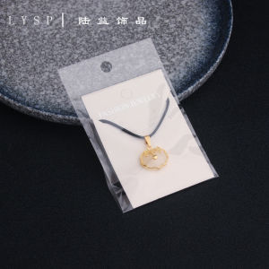 New gold-inlaid jade imitation white jade peace bamboo pendant peace buckle necklace with fish pendant jewelry accessory