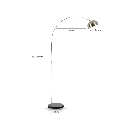 HOMEC โคมไฟตั้งพื้น โคมไฟแต่งบ้าน โคมไฟประดับห้อง โคมไฟ Floor lamp สไตล์ยุโรป ดีไซน์โค้งโมเดิร์น หรูหรา ปรับขนาดได้ ฟรีหลอดไฟ