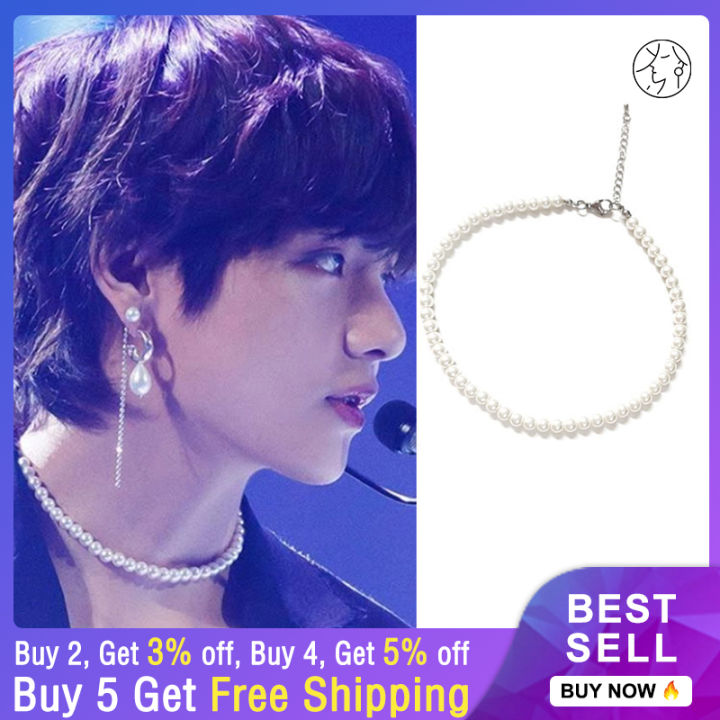 Taehyung deals pearl earrings