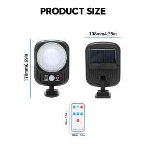 Slamp LED Solar Lights Outdoor Waterproof Warm + Red Light Wall Lights Human Sensing Fence Light Three Lighting Modes Garden Lights with Remote Control for Courtyard Garden Street