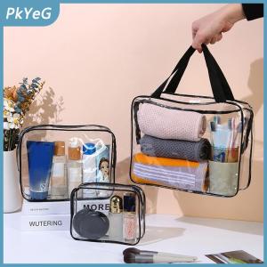 PkYeG Trong Suốt Túi Mỹ Phẩm PVC Phụ Nữ Dây Kéo Rõ Ràng Trang Điểm Túi Vẻ Đẹp Trường Hợp Du Lịch Make Up Tổ Chức Lưu Trữ Tắm Vệ Sinh Cá Nhân Rửa Túi
