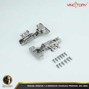 Engsel Sendok Pintu Lemari Mini 35 mm Stainless Premium Lurus Setengah Full Bengkok Vincitory 2798