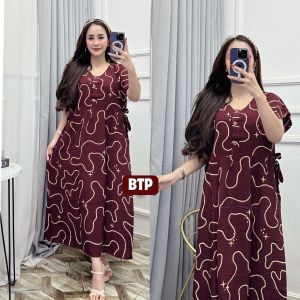 DRESS CHIBI VIRAL DRESS MOTIF OMBAK BUSUI KANCING DEPAN BAHAN RAYON TEBAL