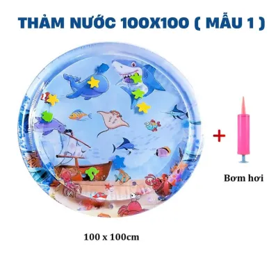 Thảm nước đệm nước mát cho bé nằm chơi nhún nệm nước chống tràn tặng kèm bơm thảm nước cho em bé bò trườn - Lana Queen