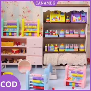 CANAMEK✨ 1 bộ micro cảnh trang trí thu nhỏ Dollhouse nhỏ bằng gỗ xô Lắp ráp khối mô hình cho búp bê phụ kiện