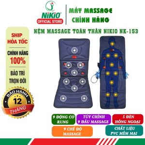 Nệm massage toàn thân Nikio NK-153 - Kết hợp massage rung và đèn hồng ngoại