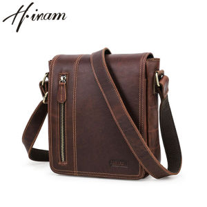 Hiram da thật Túi đeo chéo vai cho da mềm cho Nam Túi Messenger nam Flap giản dị thiết kế thương hiệu cho 7.9 inch iPad