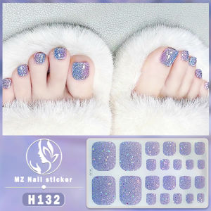 H101-150 3D Toenail Sticker Grid stripe Cartoon Gold Foil Geometric Fashion DIY Waterproof Nail Art Tearable and Durable Self-adhesive Full Cover Nails Sticker For Feet