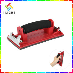 (Fast Delivery)Red 180*90mm Hand Grip Sandpaper Holder Sponge Handle Handheld Sand Paper Frame Grinding Polished For Walls